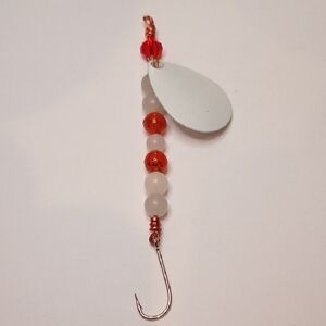 Hand Made Glow In The Dark Fishing Lure With Orange and Red Beads